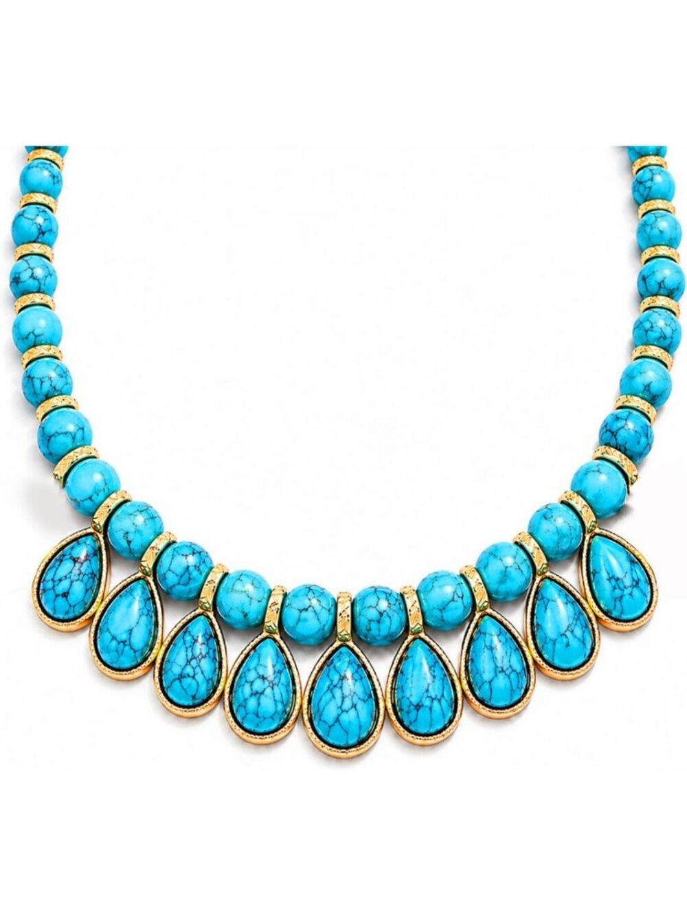 Turquoise Chunky Statement Necklace | Unique Gift for Her | Boho Jewelry
